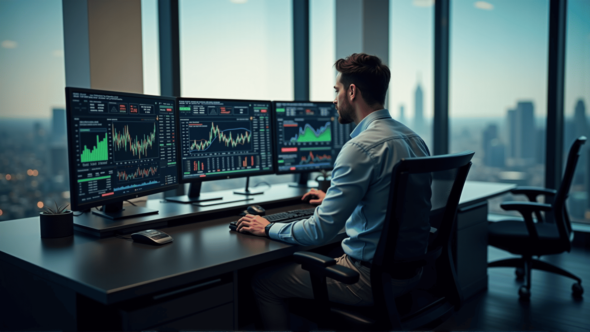 Advanced trading setup with charts